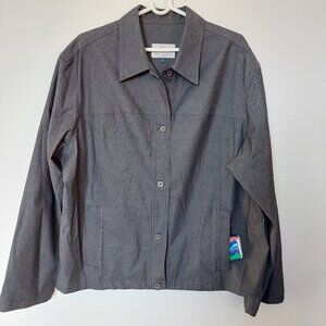 Tilley Endurables Adventure Canvas Charcoal Button Up Jacket Blazer, Size 16